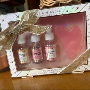 4 piece Bundle Skincare Set with Pink Heart Massager